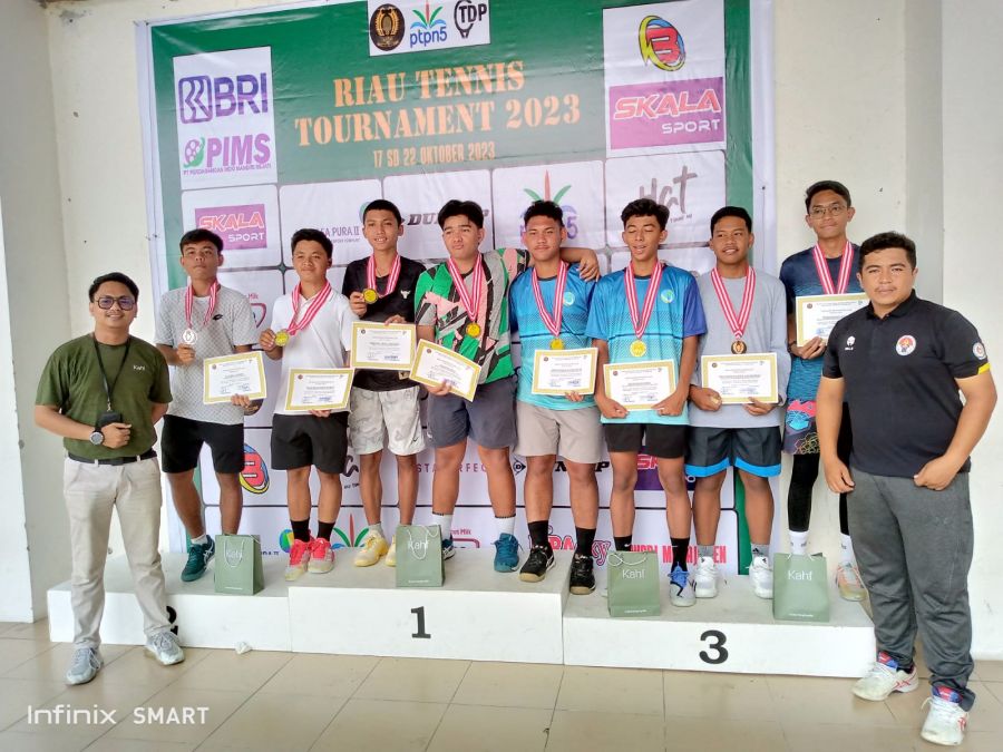 Kejuaraan Riau Tenis Tournament 2023 Berakhir dengan Meriah, Ini Daftar Juaranya